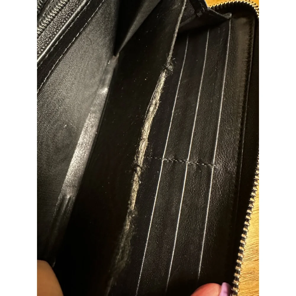 Gucci Black Monogram Patent Leather Long Zip Wallet w/ Horsebit Detail - Picture 9 of 9